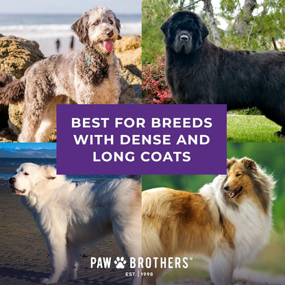 Paw Brothers Professional Grade Soft Pin Flat Slicker Brush for Large Dogs - X-Large, Gentle on Skin, Coated Tips for Tangle and Mat Removal, Maximum Coverage