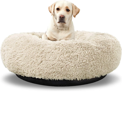 Washable Dog round Bed - Large Donut Dog Bed, Comfy Calming Cuddler