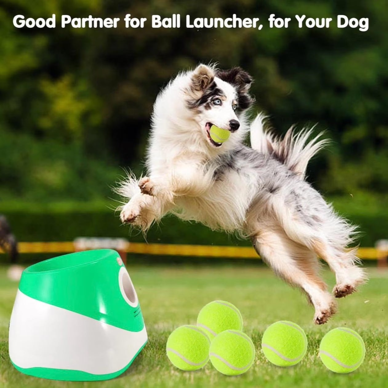 Automatic Dog Ball Launcher, Dog Ball Thrower with 3 Launching Distance, Interactive Dog Toys for Small & Medium Dogs Indoor & Outdoor, 3 Mini Tennis Balls Included, Orange