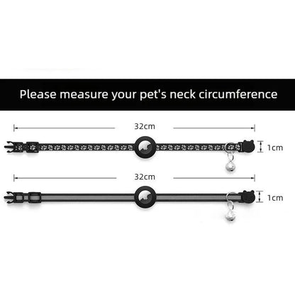 For Cat Airtag Holder Collar Breakaway Reflective Strips Adjustable Kitten Collar Waterproof Cat Bell Collar Pet Air Tag Case
