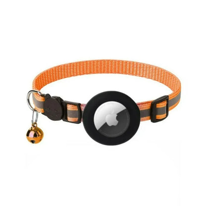For Cat Airtag Holder Collar Breakaway Reflective Strips Adjustable Kitten Collar Waterproof Cat Bell Collar Pet Air Tag Case