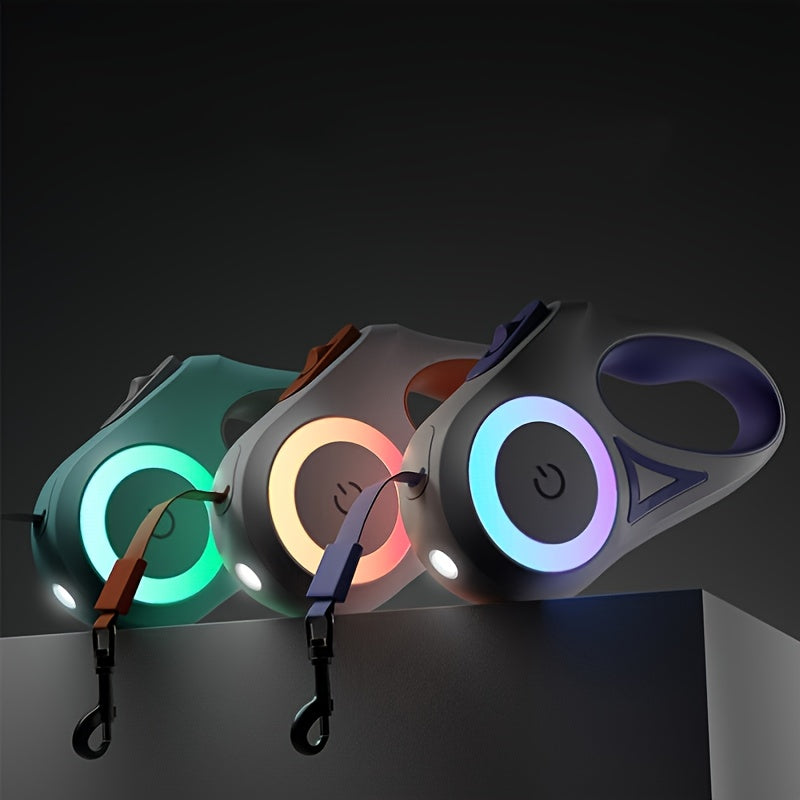 3 and 5M Dog Leash Light Retractable Pet Leads Traction Rope Belt Durable Large Dog Walk Run Leash Lead Automatic Cat Lead Extension